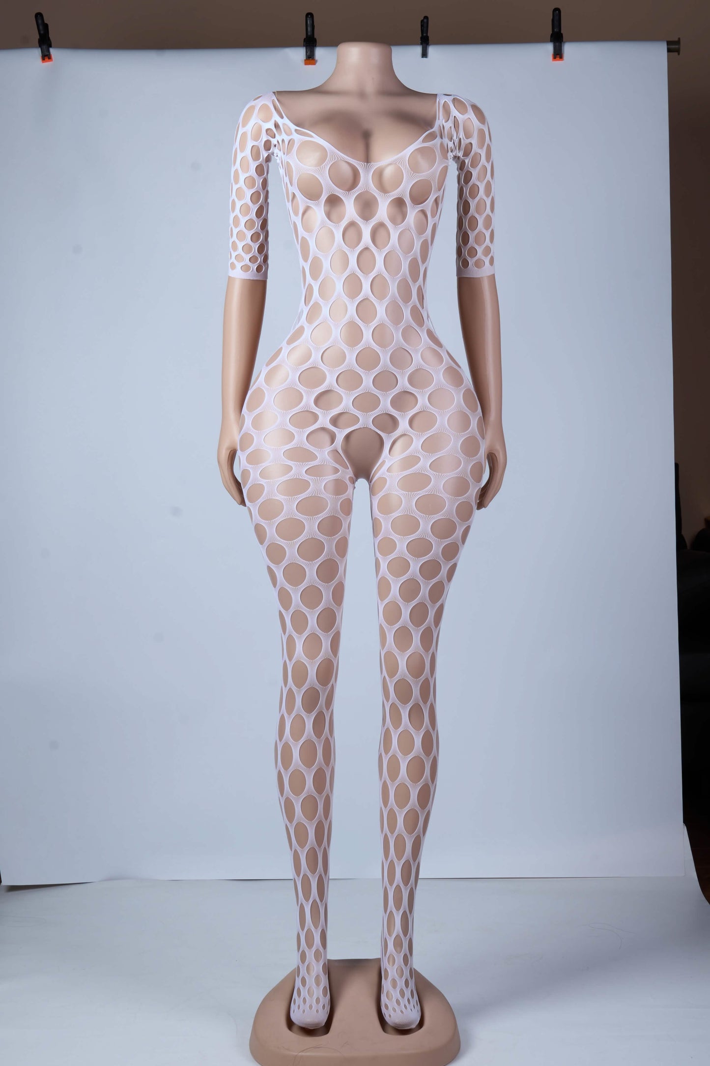 Enlace – Cut-Out Fishnet Bodysuit