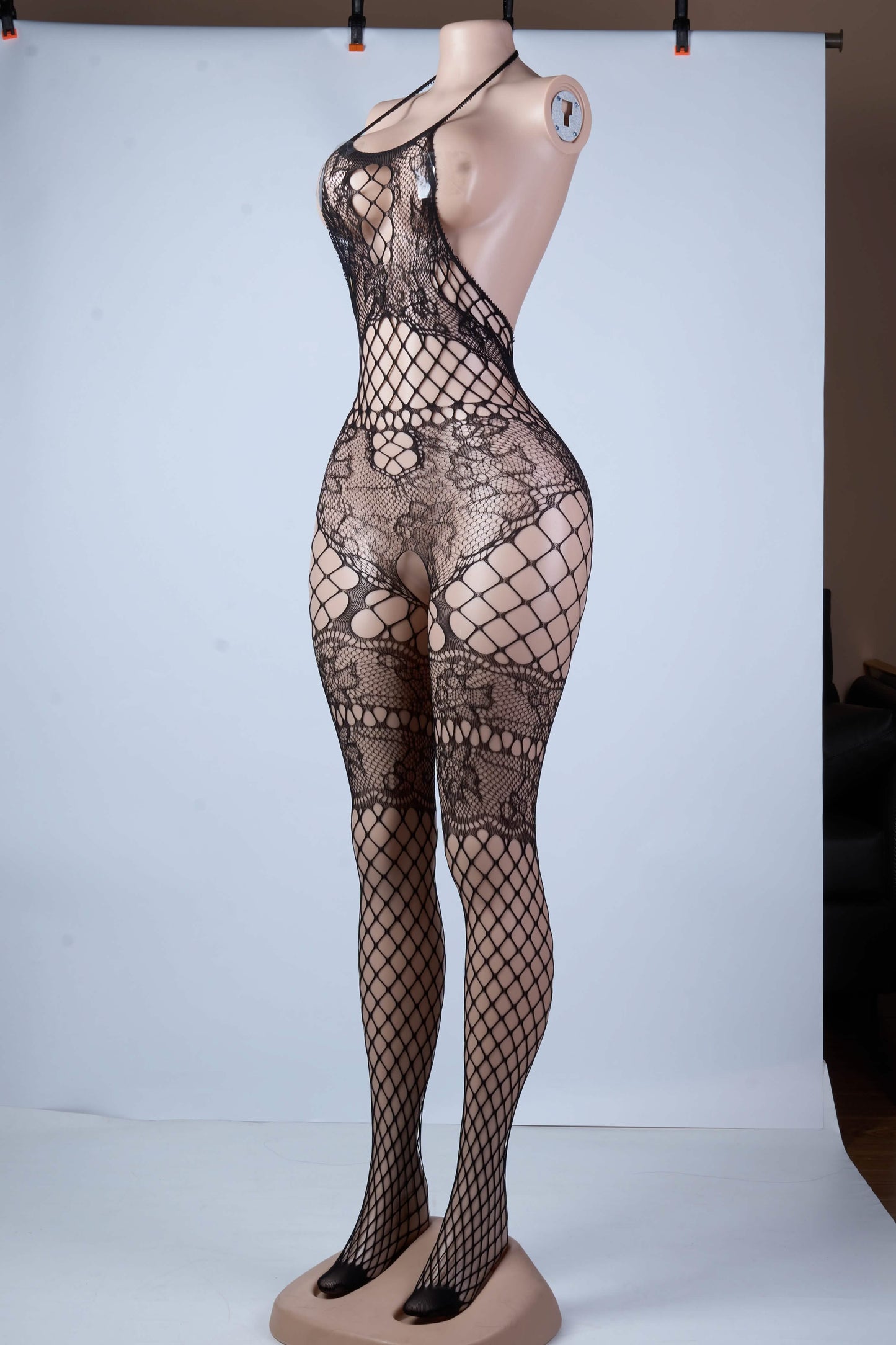 Enlace – Cut-Out Fishnet Bodysuit