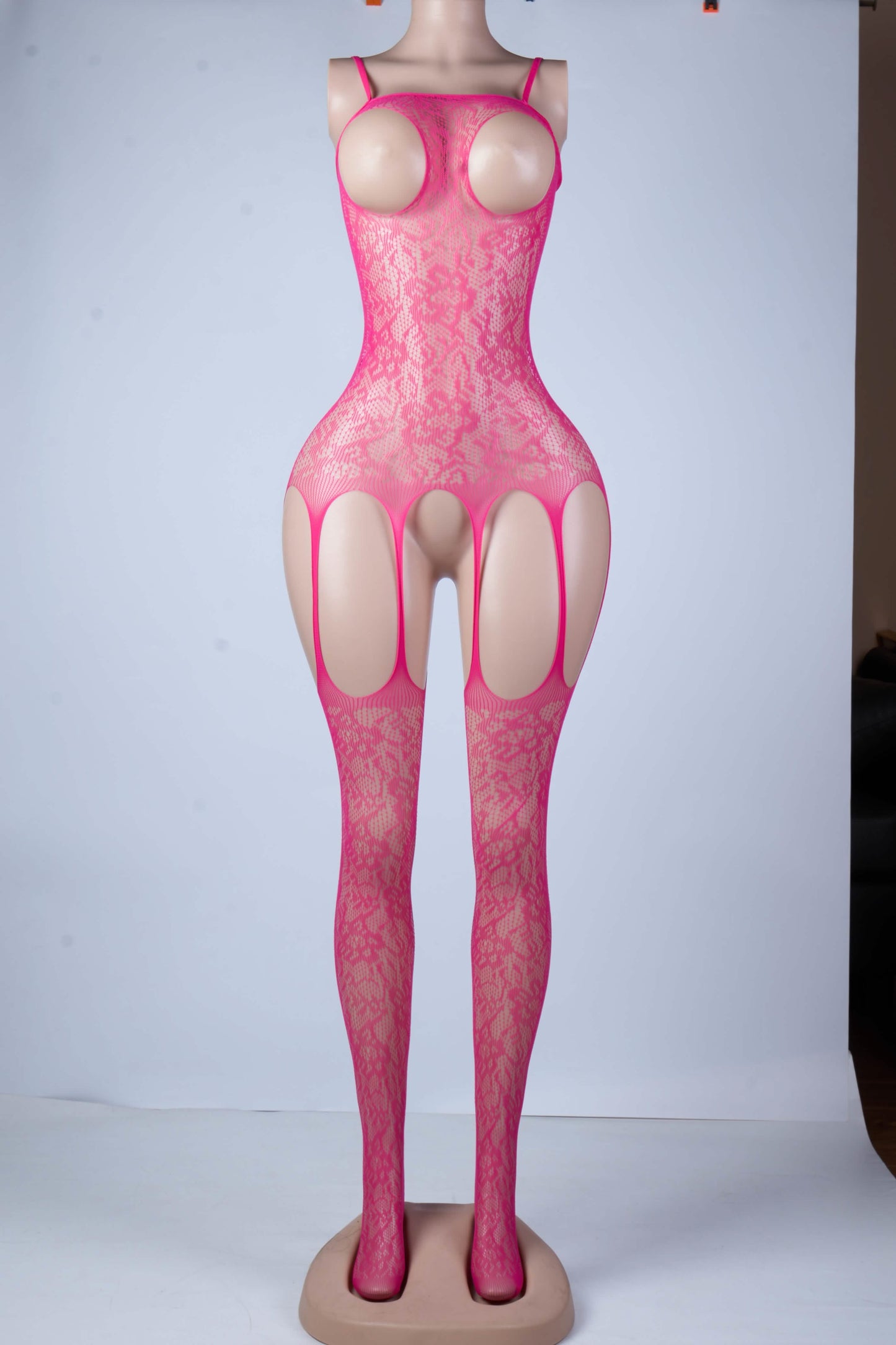 Enlace – Cut-Out Fishnet Bodysuit