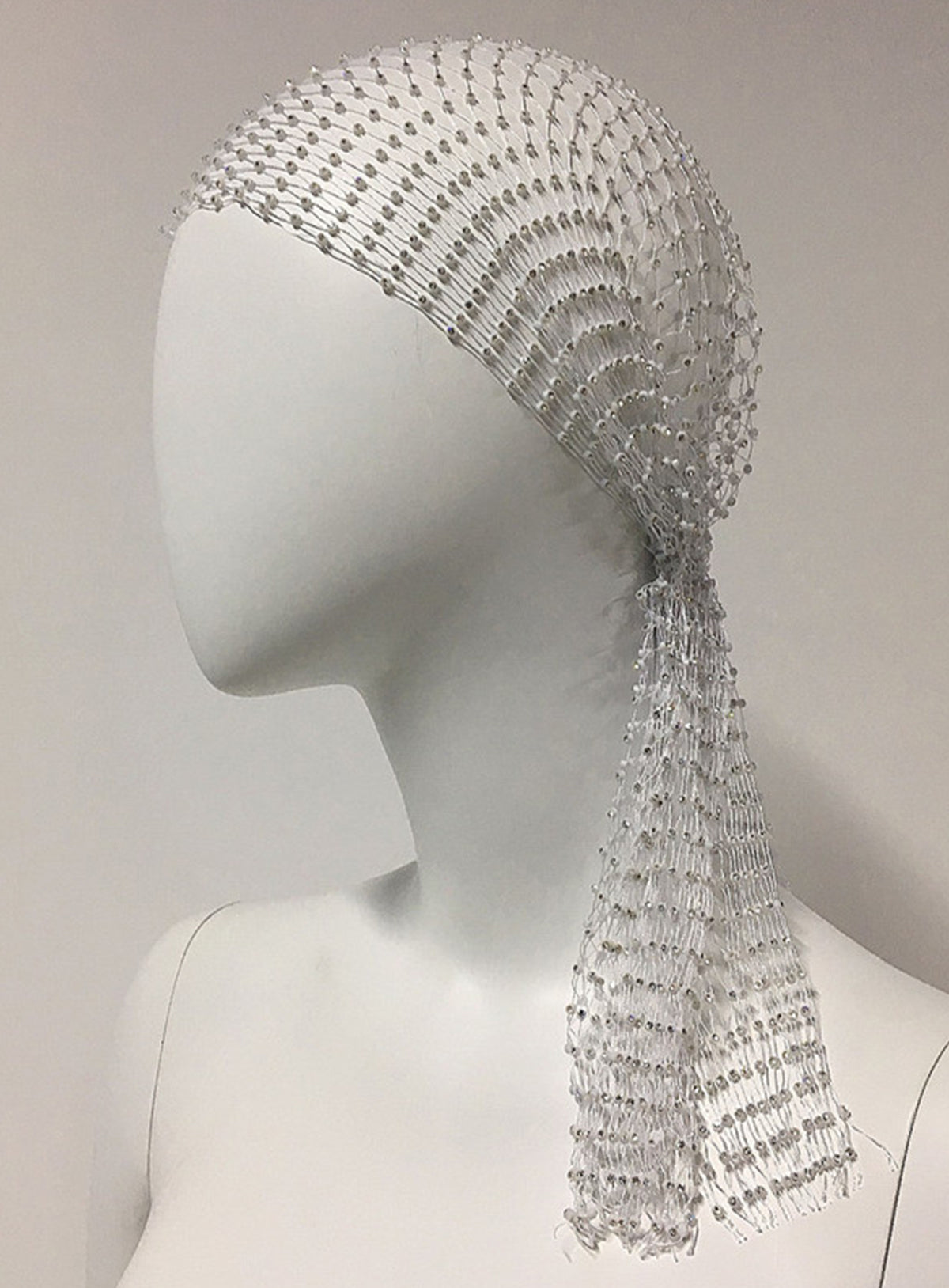 Entwine – Beaded Mesh Headscarf