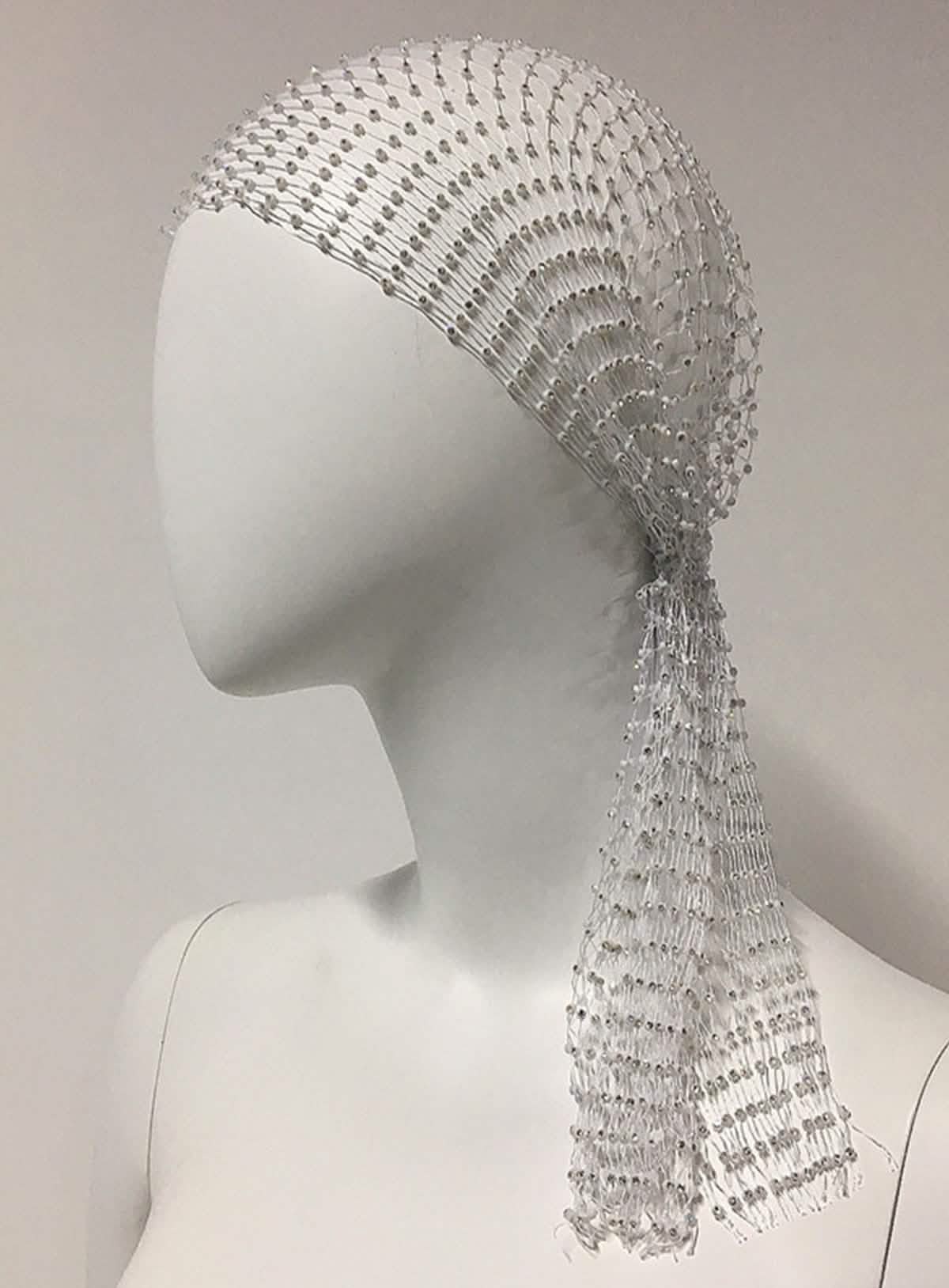 Entwine �Beaded Mesh Headscarf