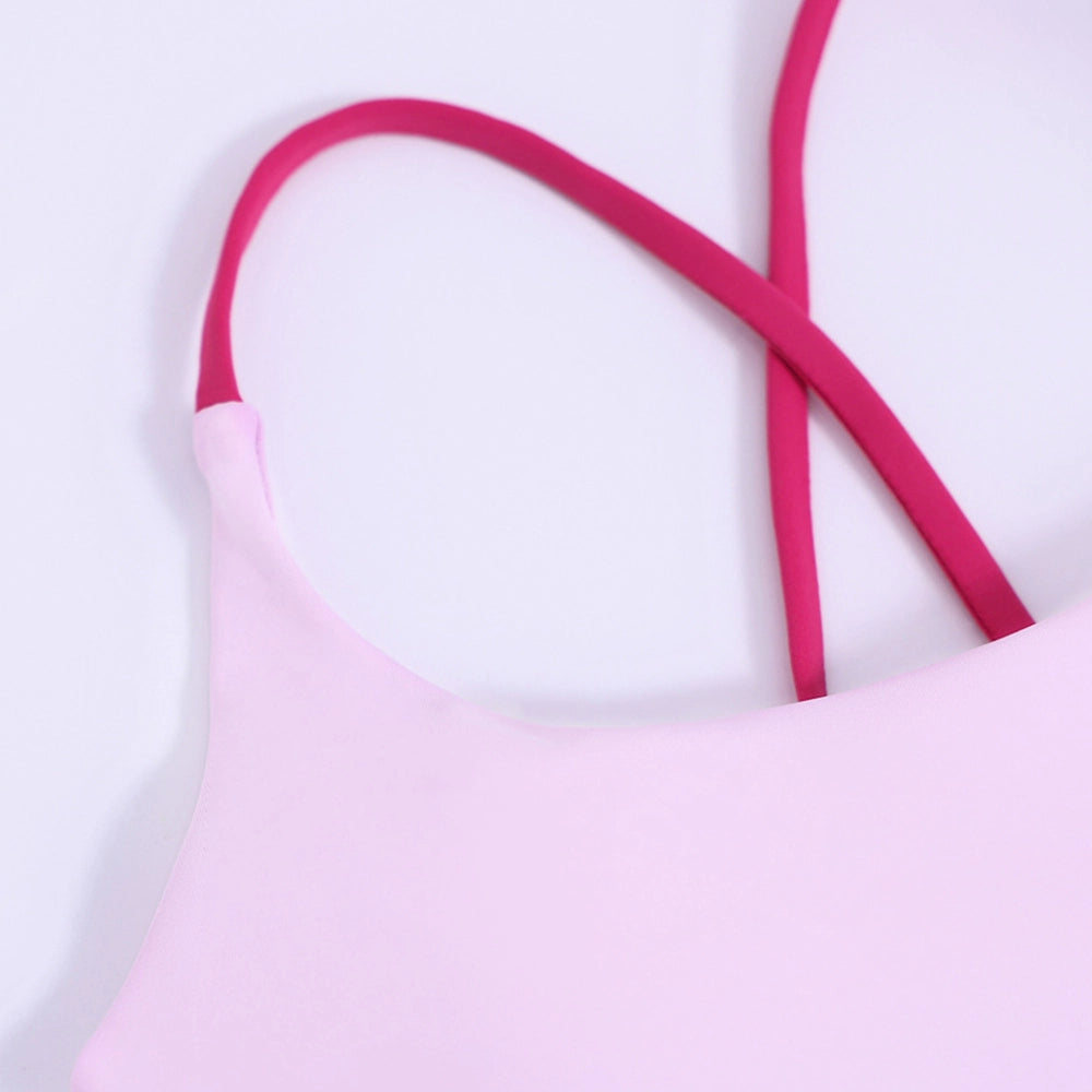 Padded Cross Strap Backless Yoga Cami High Elastic Naked Feel Workout