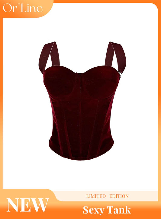 Embrace �Velvet Strap-Detail Corset