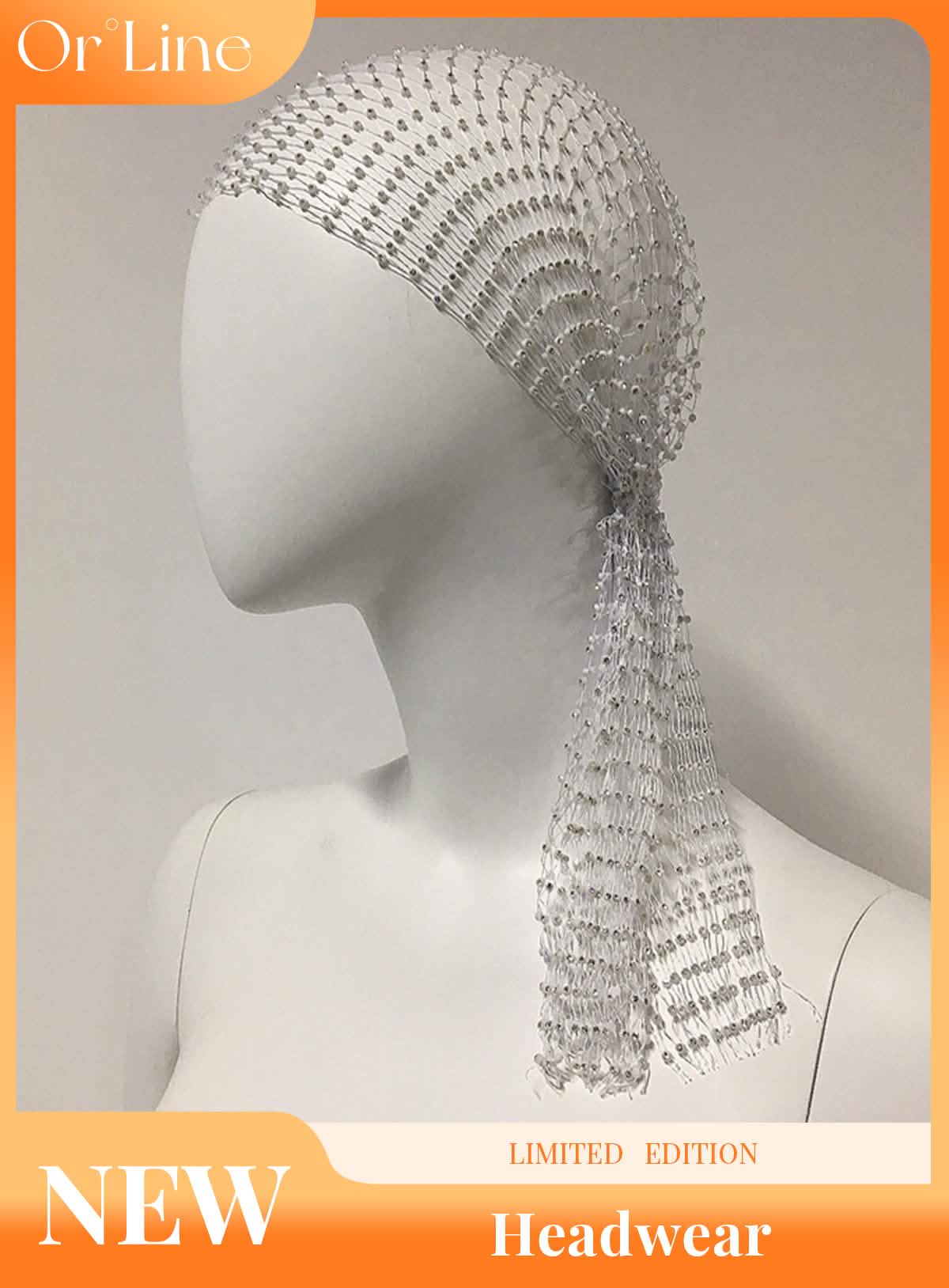 Entwine �Beaded Mesh Headscarf