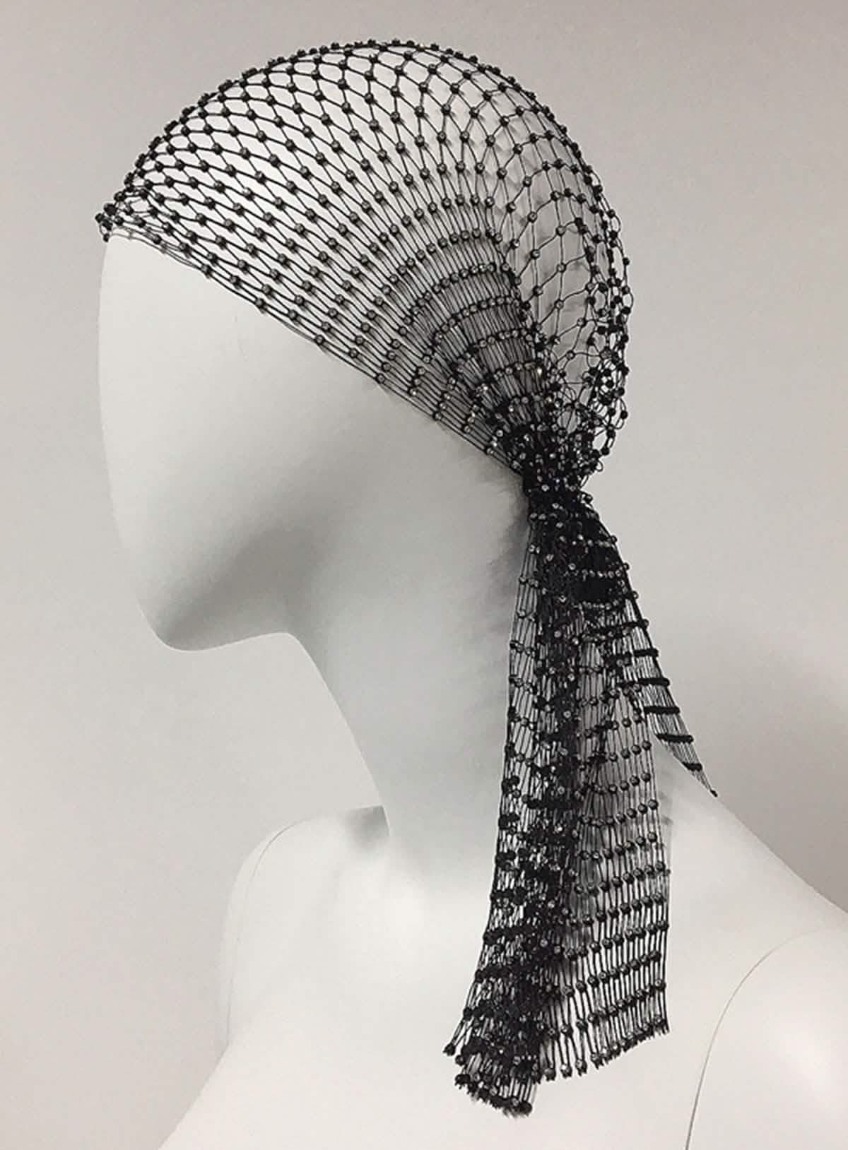 Entwine �Beaded Mesh Headscarf