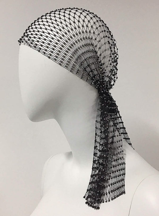 Entwine �Beaded Mesh Headscarf