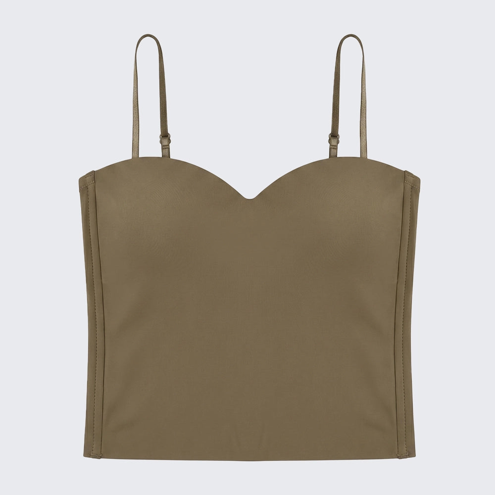 Plus Size Ice Silk Seamless Cami Top Solid Latex Undershirt