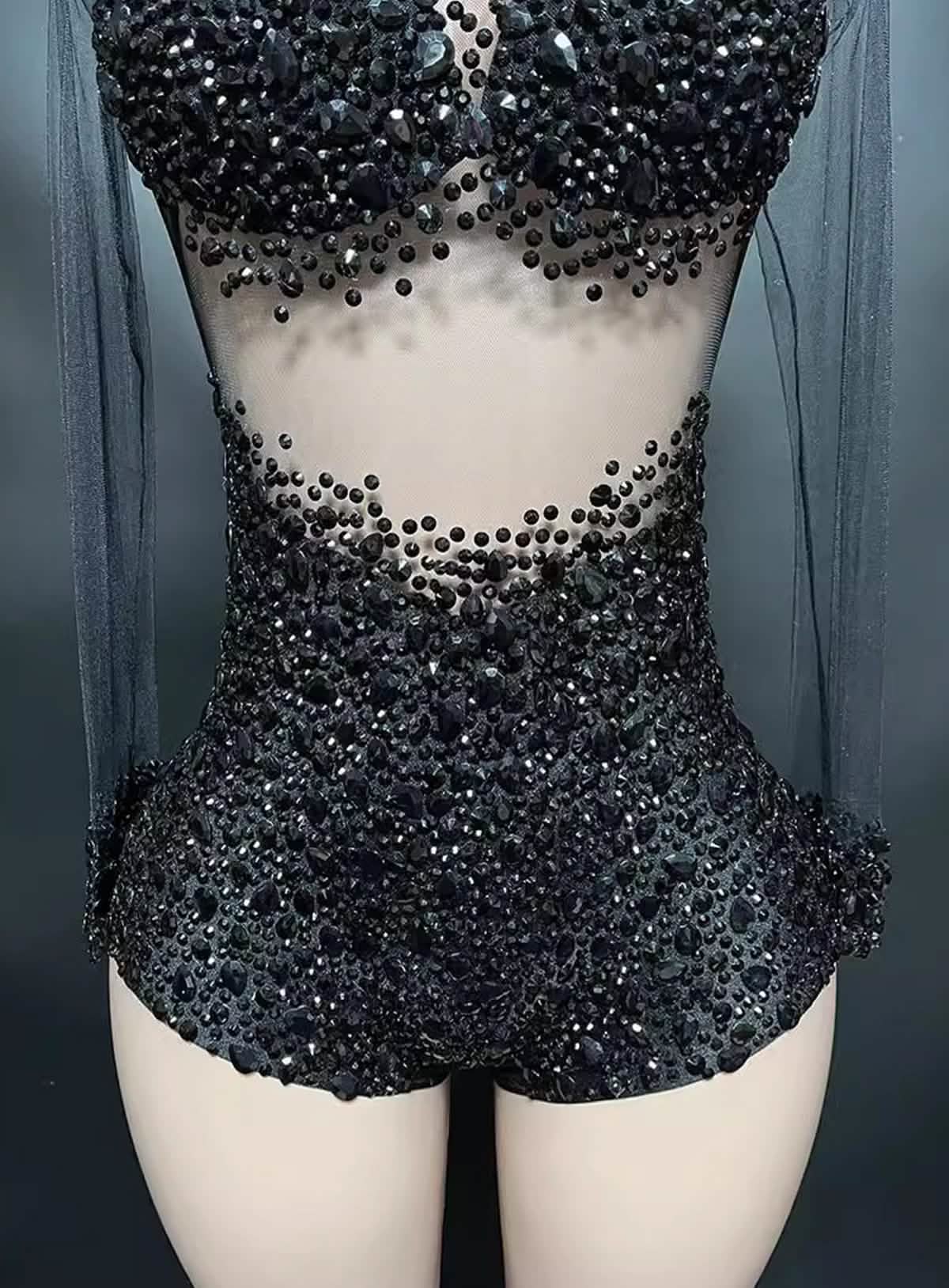 Beaded Sequin Embellished Bodysuit