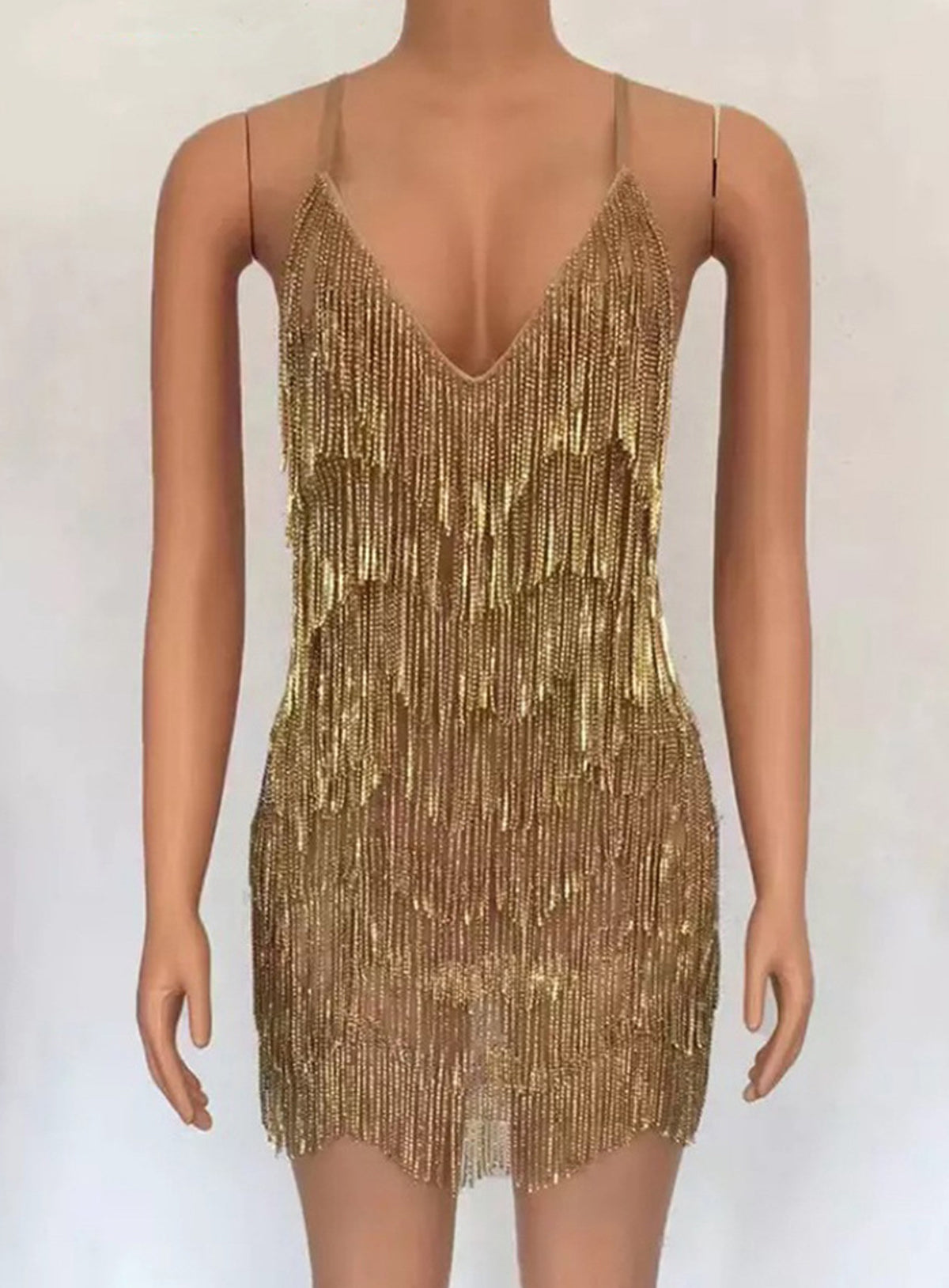 Lustra – Beaded Fringe Slip Dress