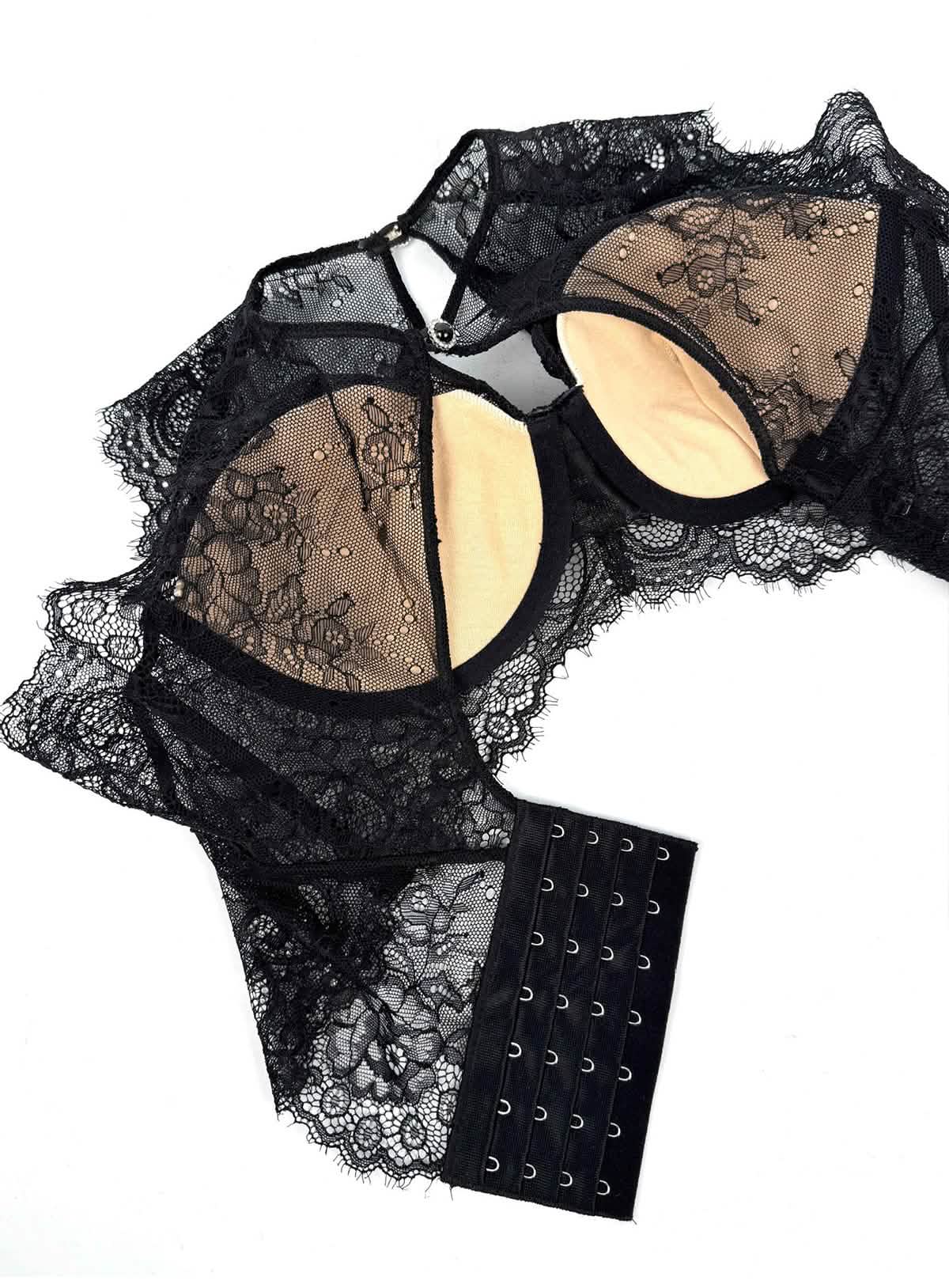 Leya – Floral Lace High-Neck Bralette