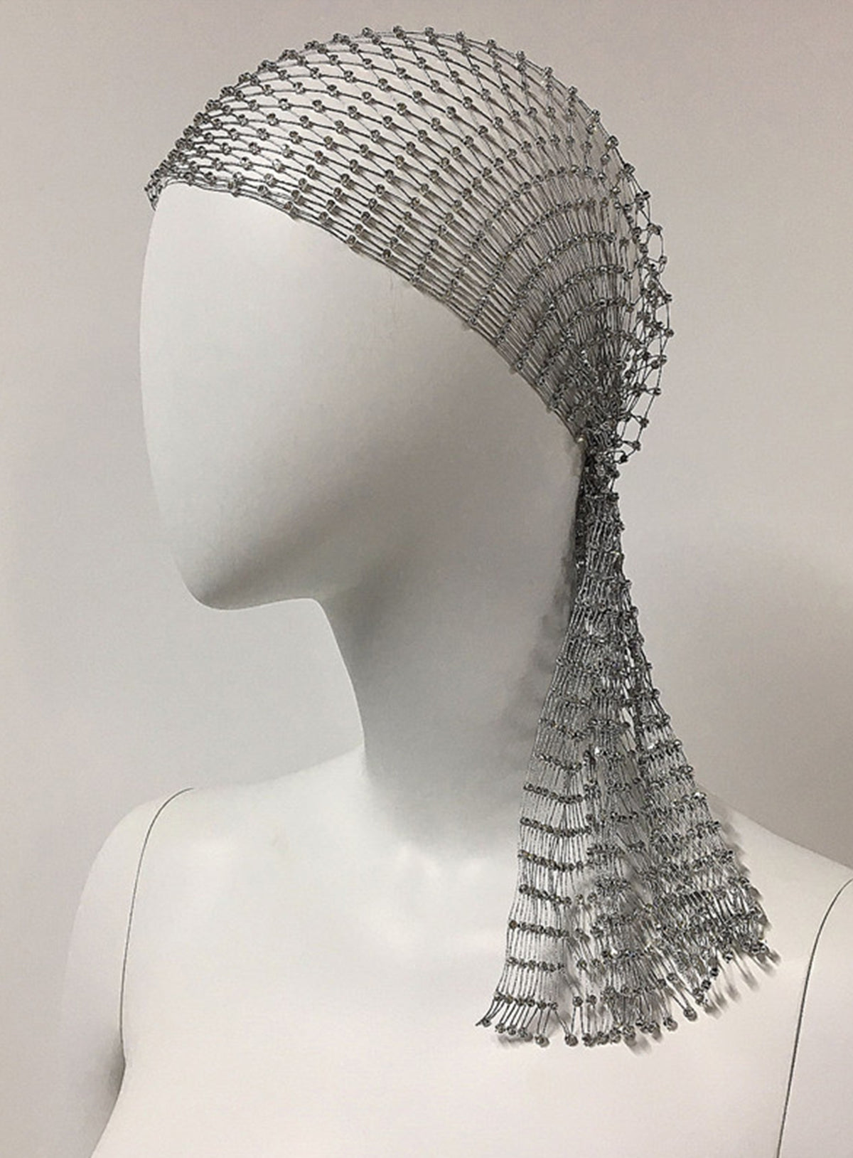 Entwine – Beaded Mesh Headscarf