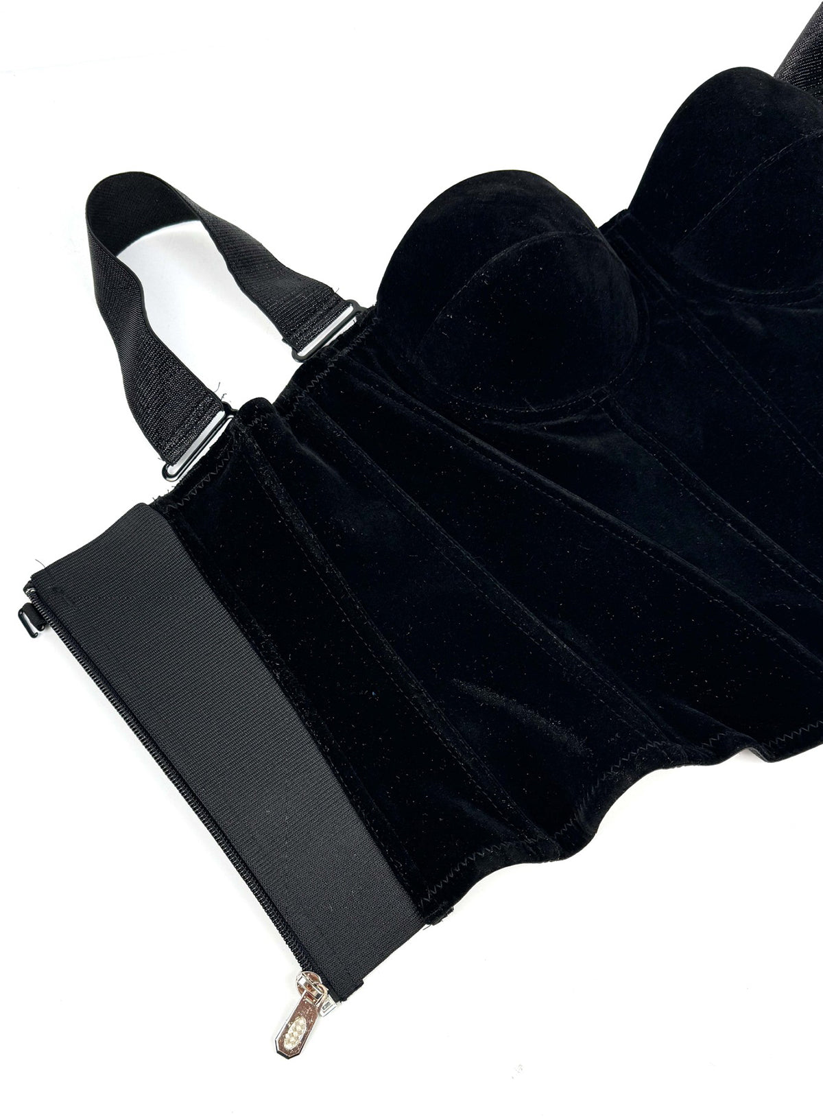 Embrace – Velvet Strap-Detail Corset