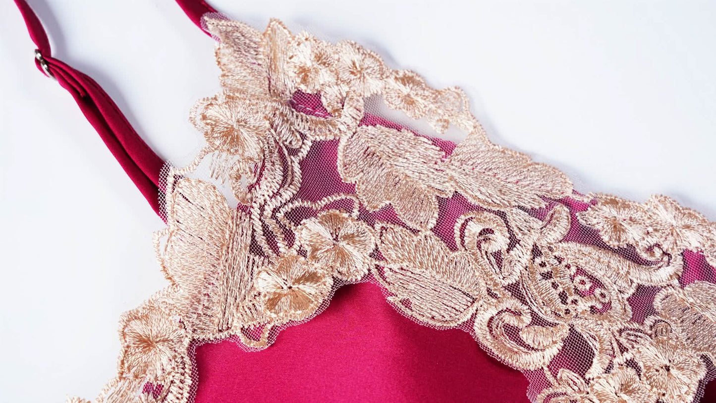 Bridal Essential:Romantic Satin Sleepwear Set