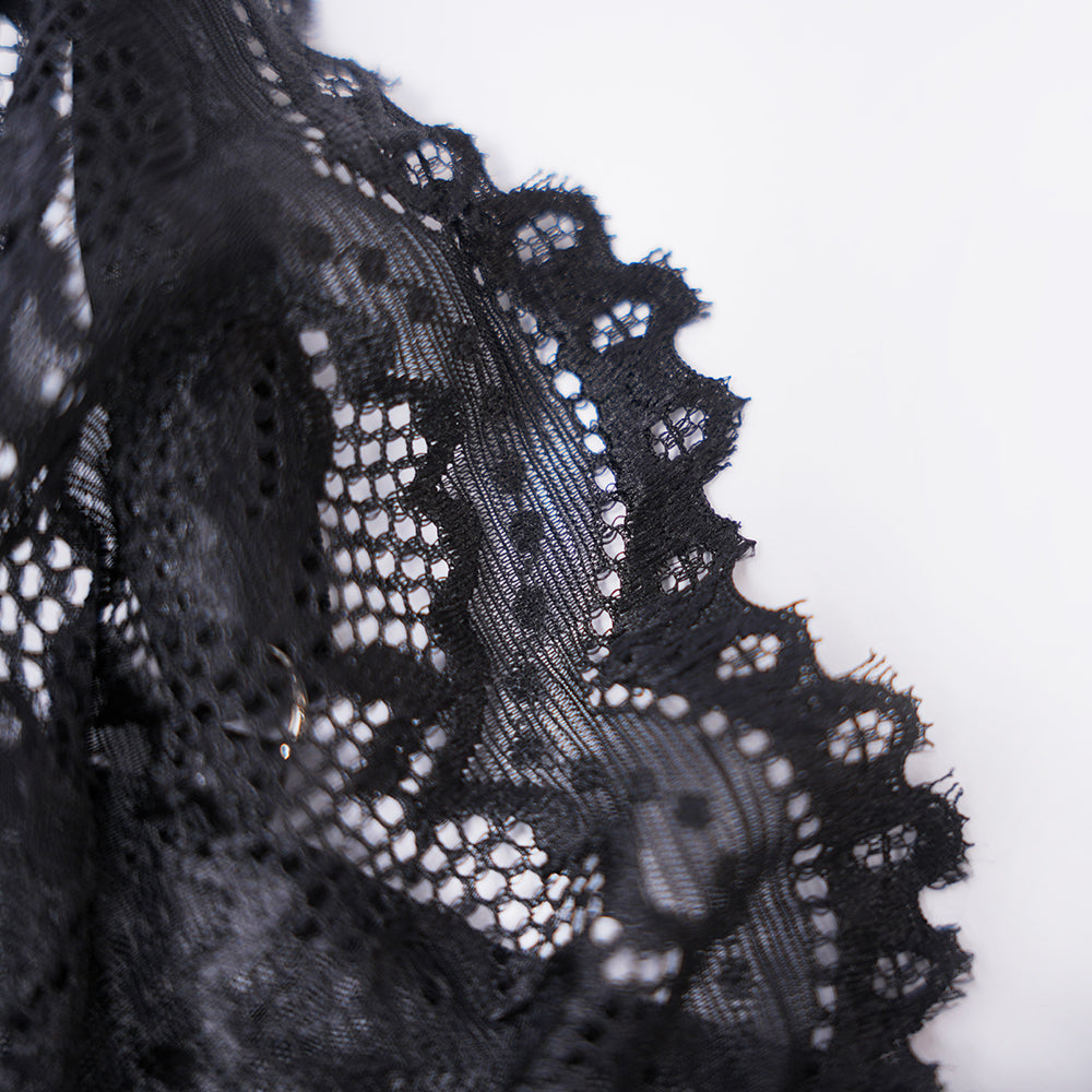 Sheer Black Lace Slip Dress