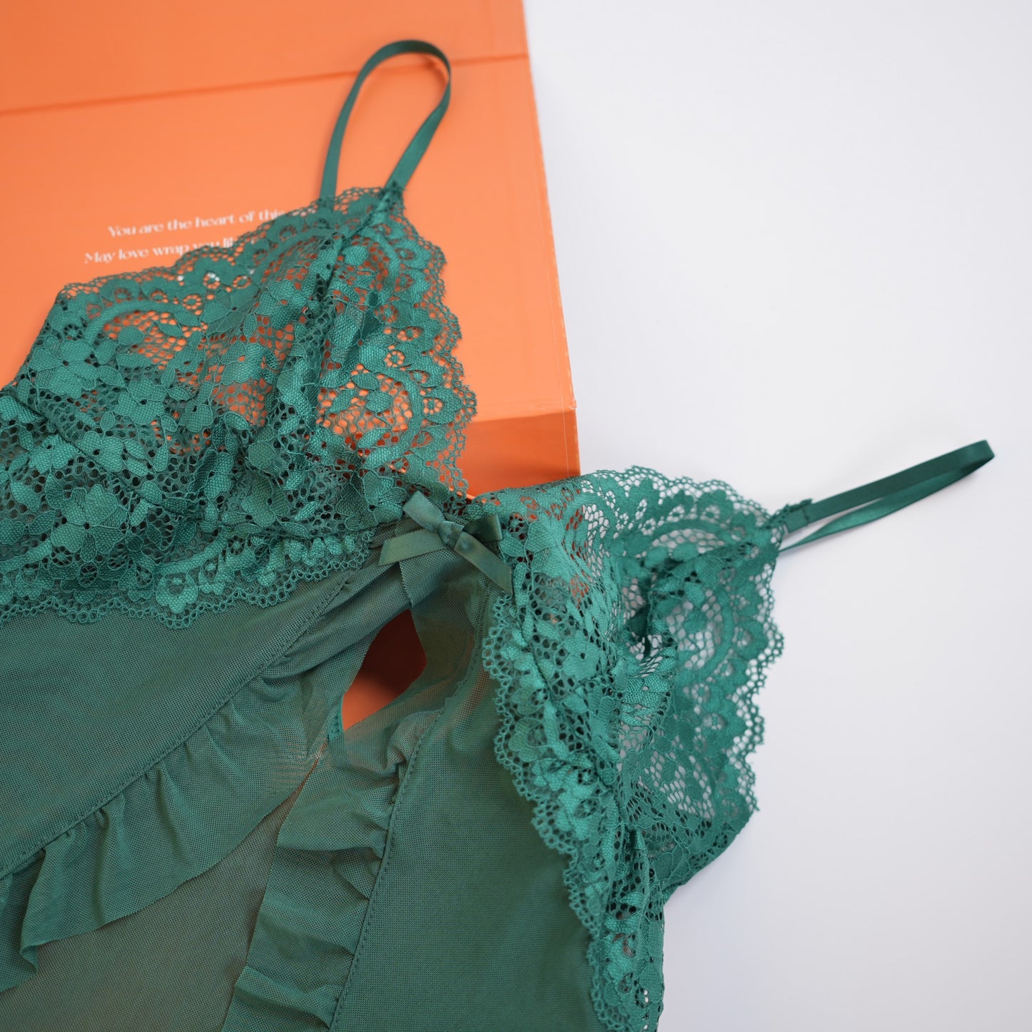 Green Full-body Lace Top Panty Set