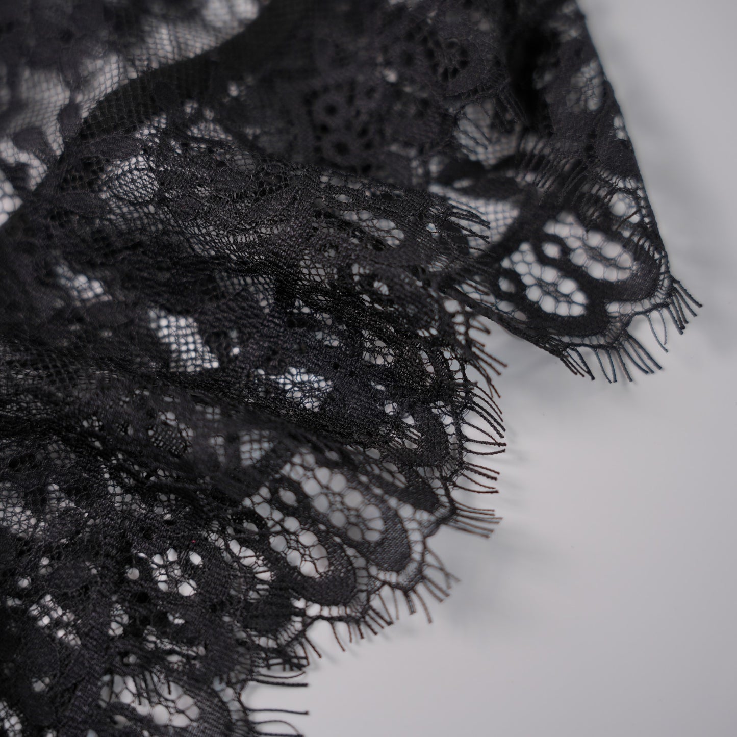 Black Floral Lace Embroidery See-through Bodysuit