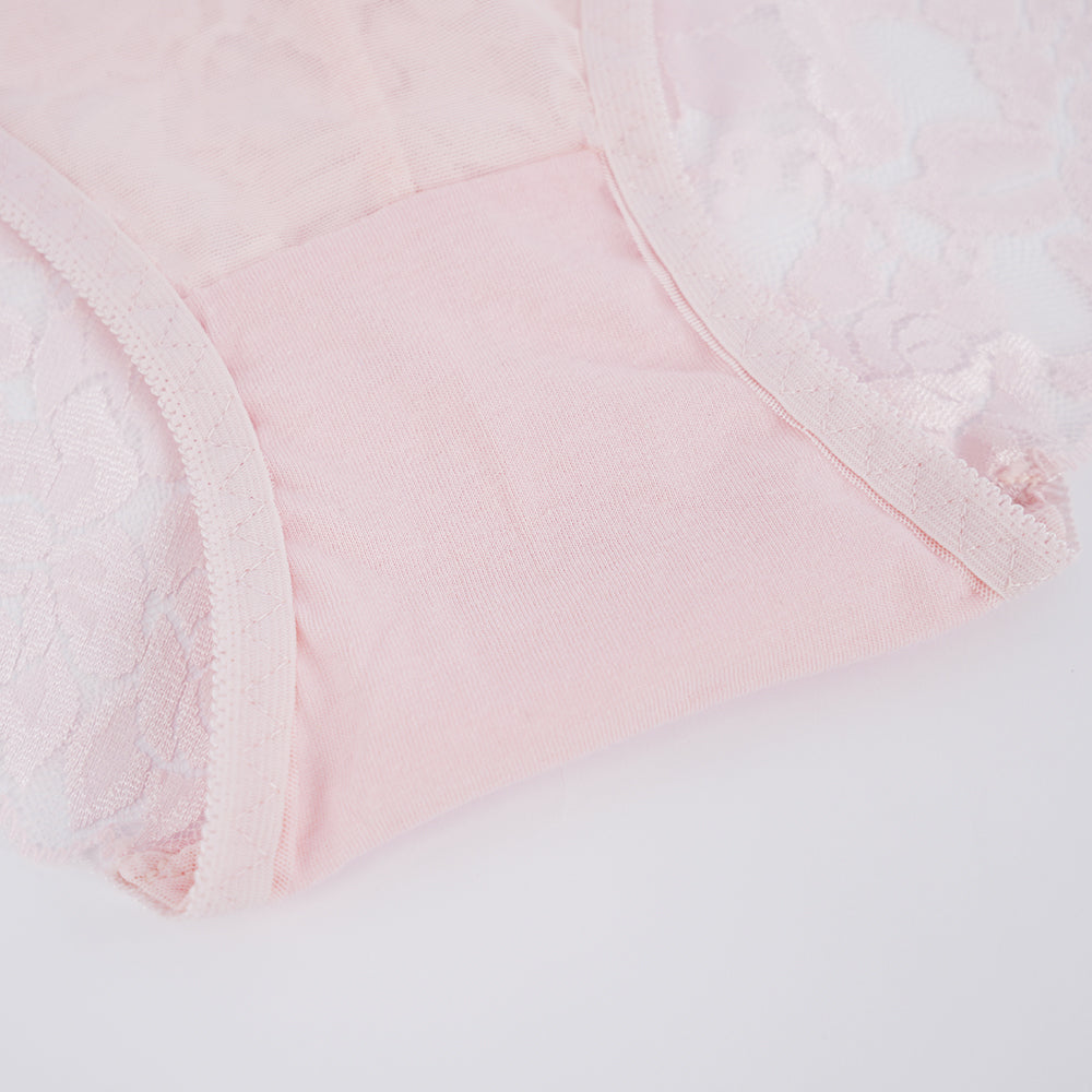 Plus Size Women's Breathable Cotton Lace Panty