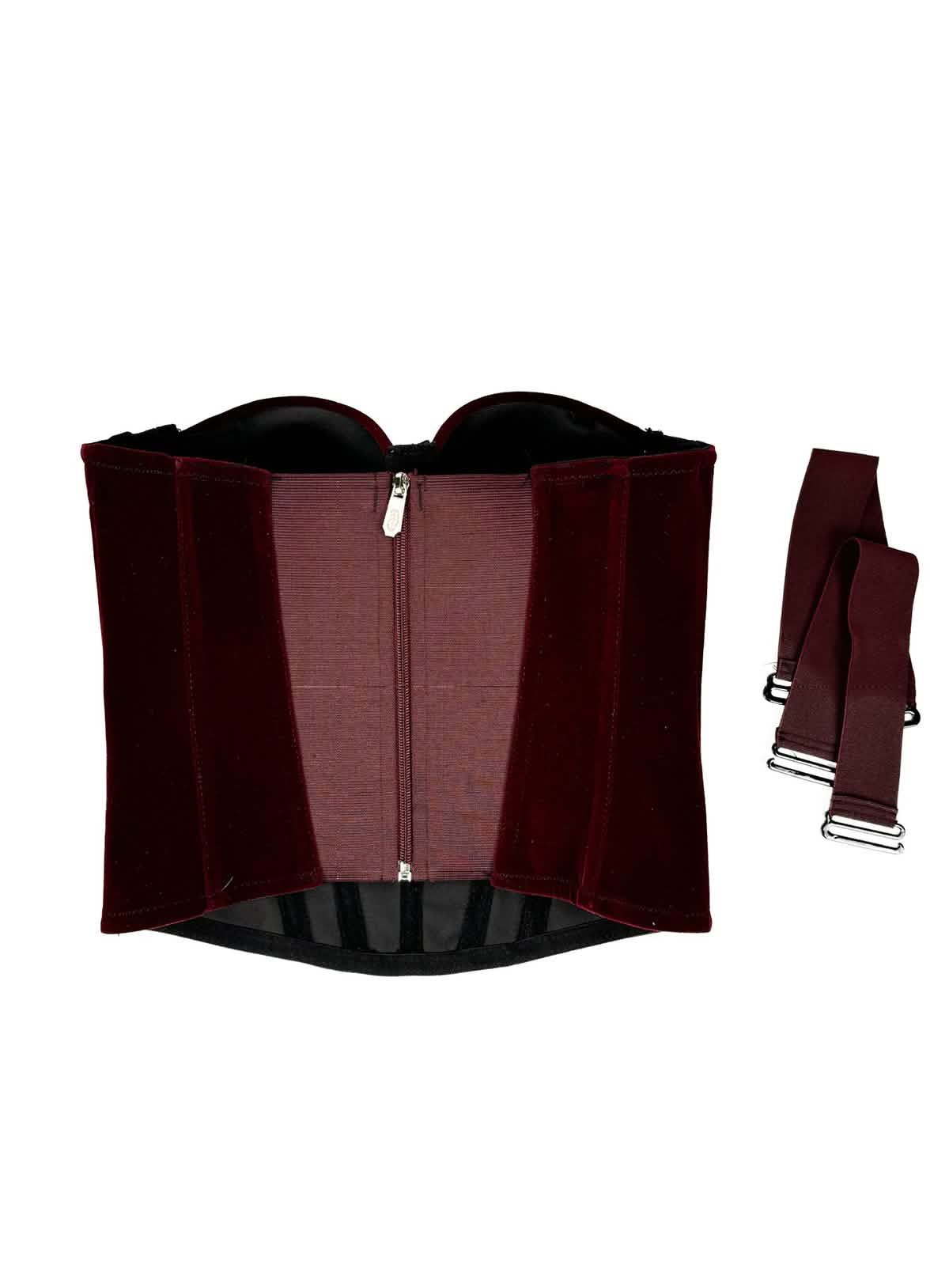 Velvet Strap-Detail Corset