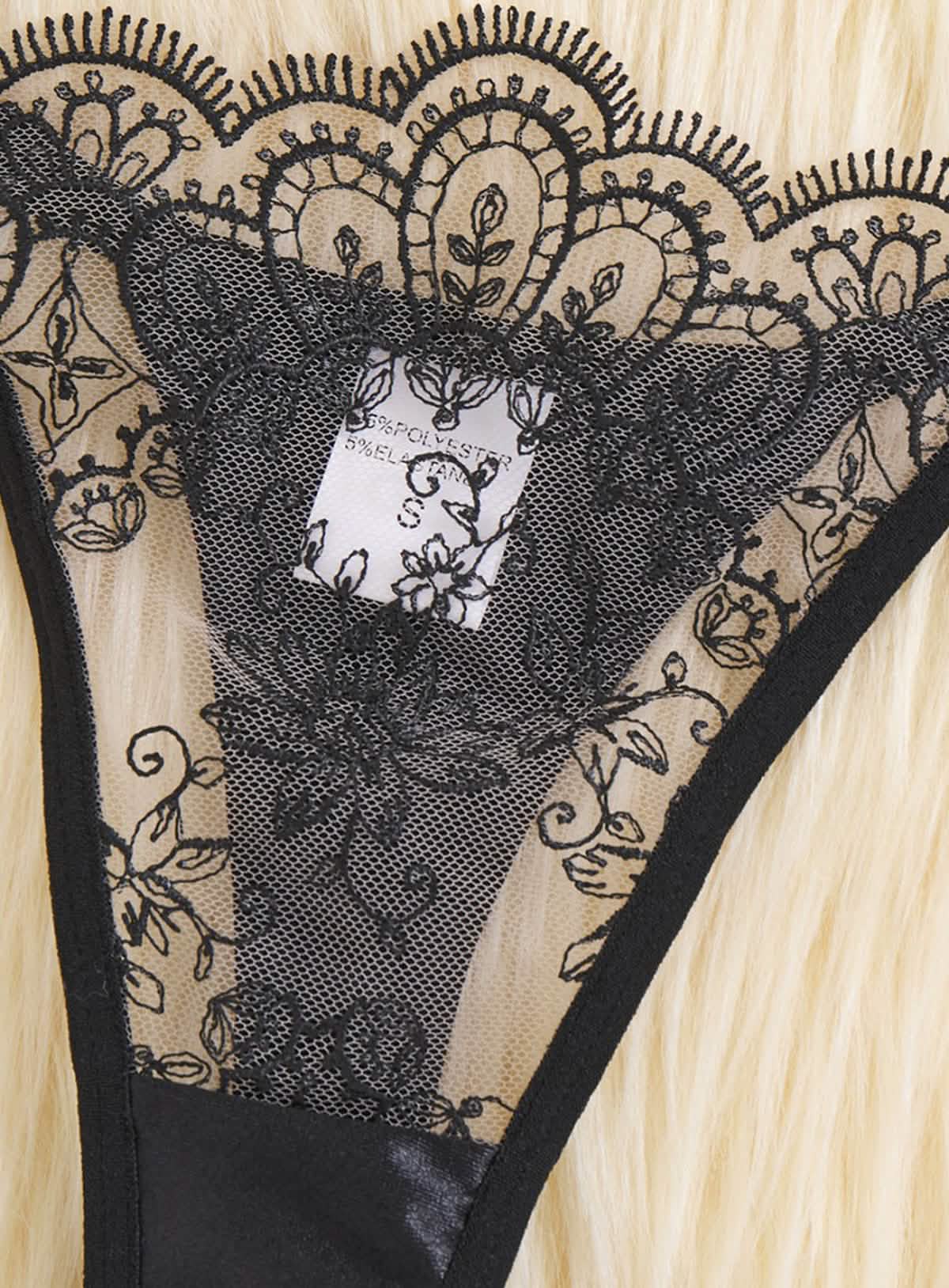 Embroidered Lace Lingerie Bra Panty Set