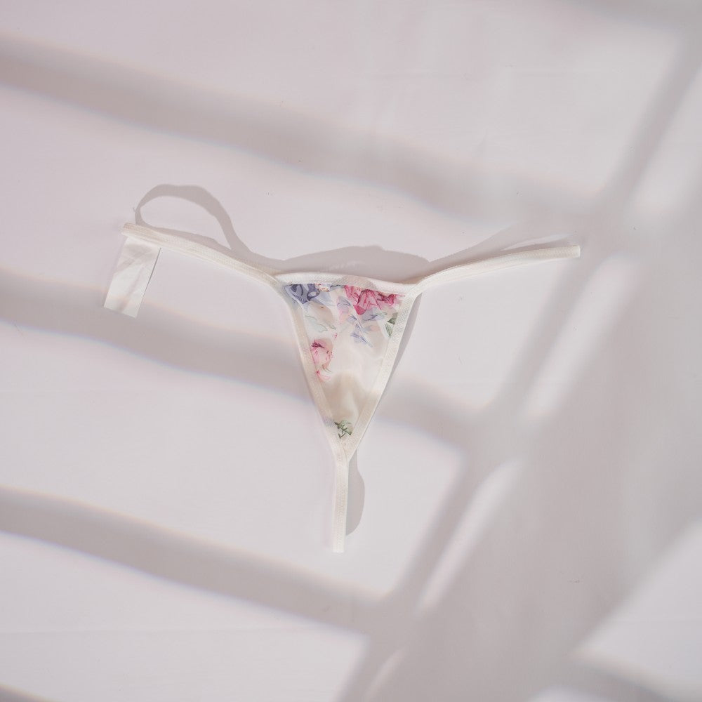 Floral prints White Satin Sleep Dress