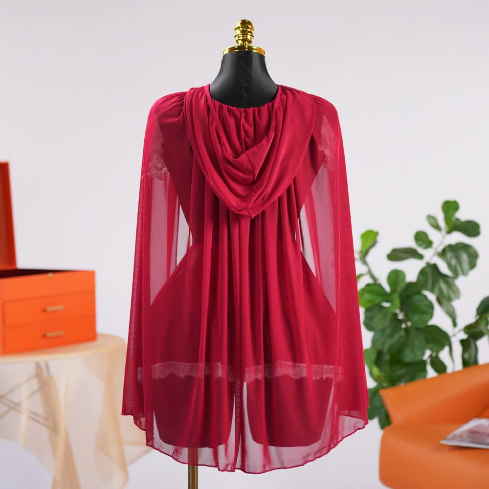 Gothic Outfits for Women Red Hood Cape Party Dress