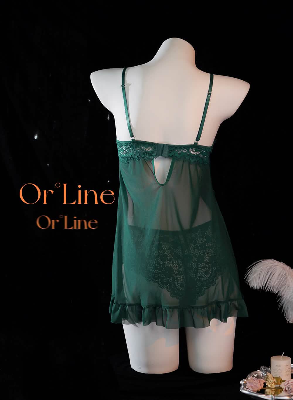 Green Full-body Lace Top Panty Set