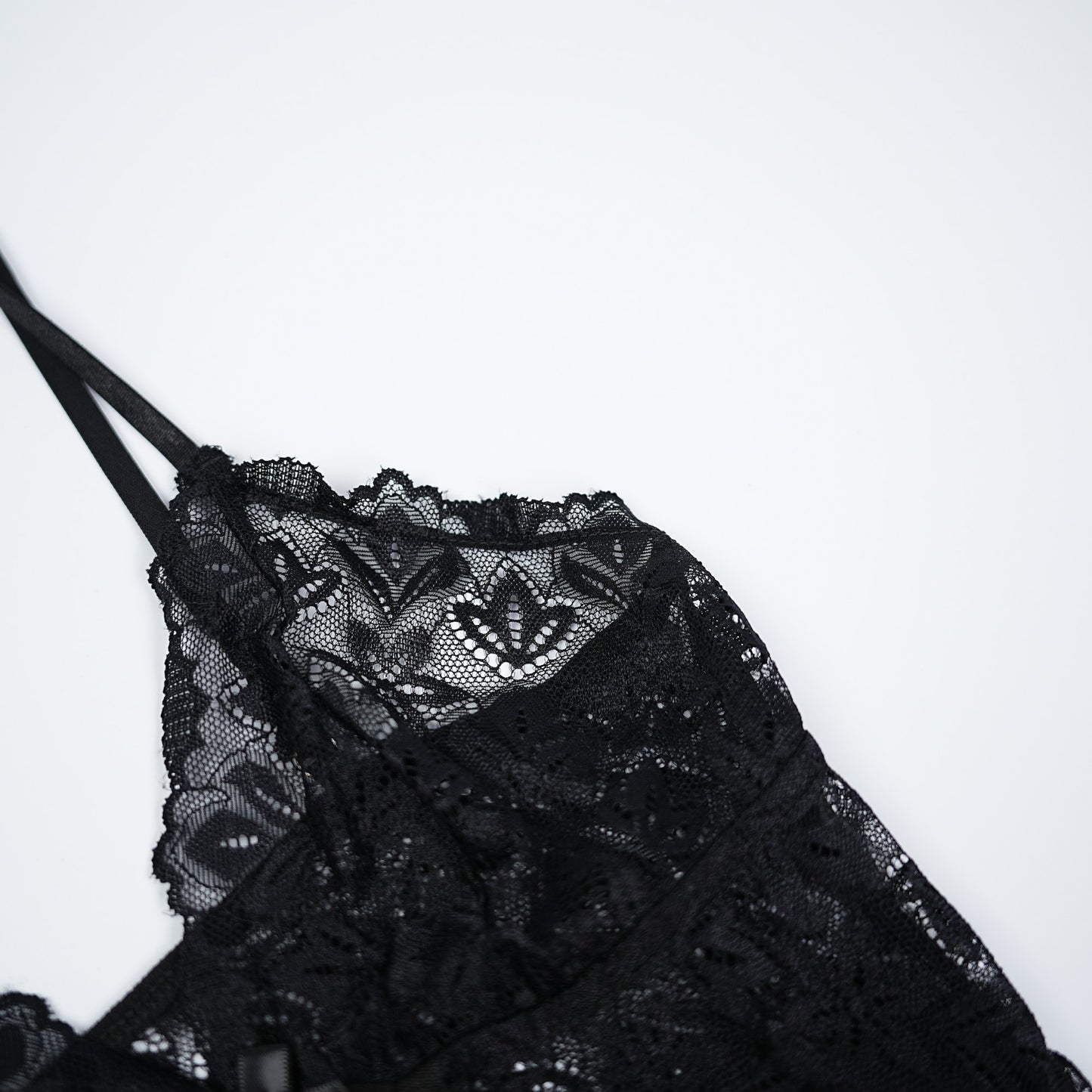 Black Lace Floral Print Negligees