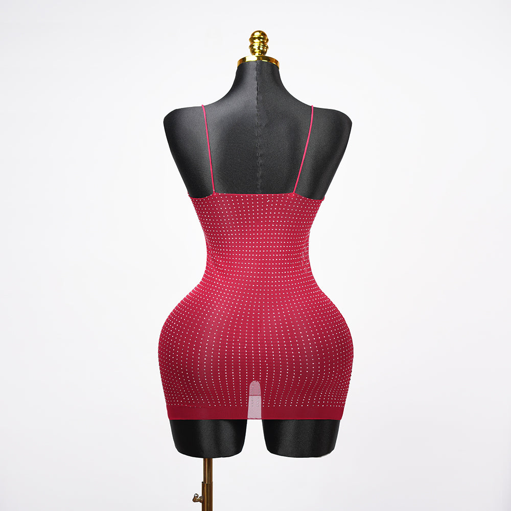 Transparent Mesh Set Black Tassel Chemise