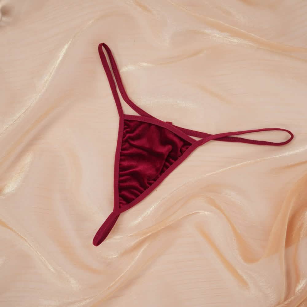 Velvet V-Neck Adjustable Spaghetti Straps Chemise