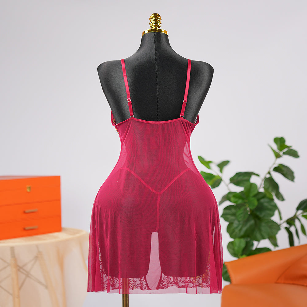 Floral Lace Nightgown Dress Set