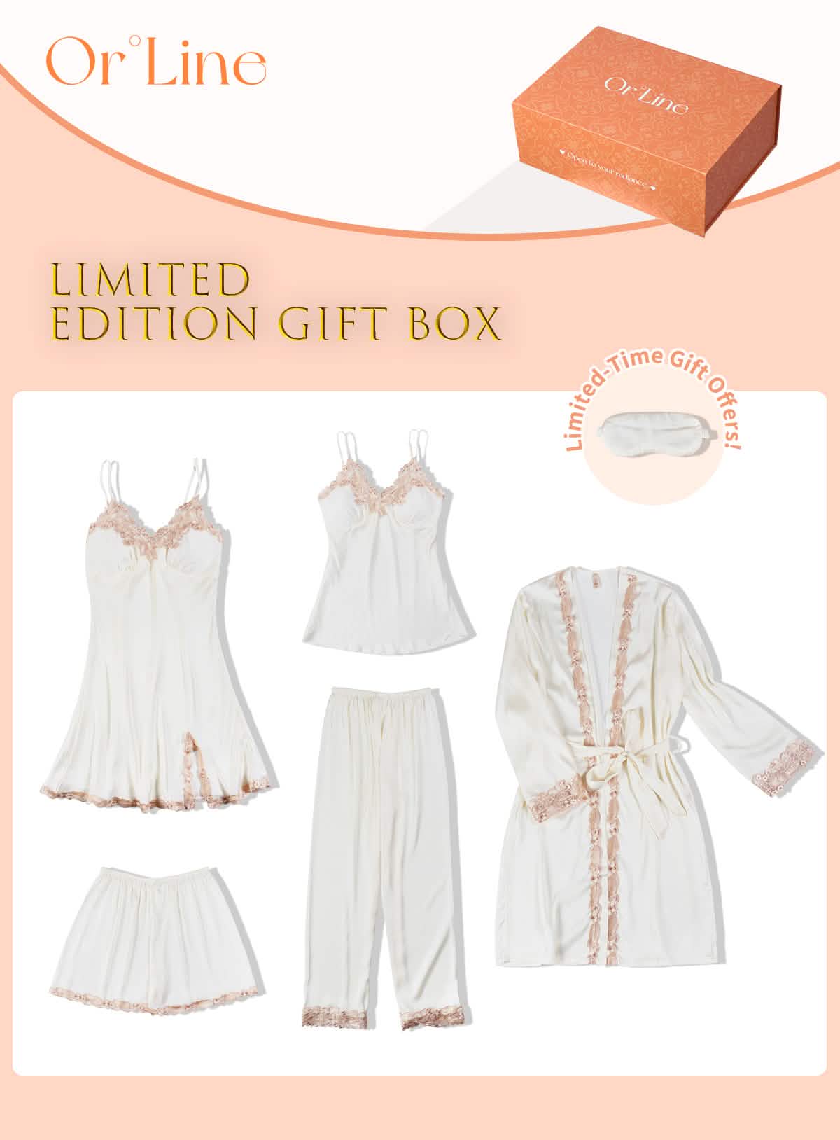 Bridal Essential:Romantic Satin Sleepwear Set