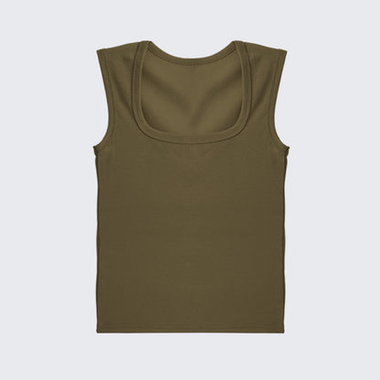 Stretch Cotton Tank Top Sleeveless Slim Fit Crop Top Casual Inner Wear