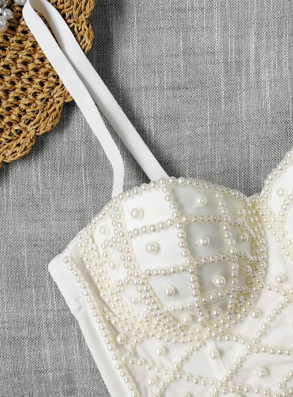 Lustre – Pearl-Embellished Bustier