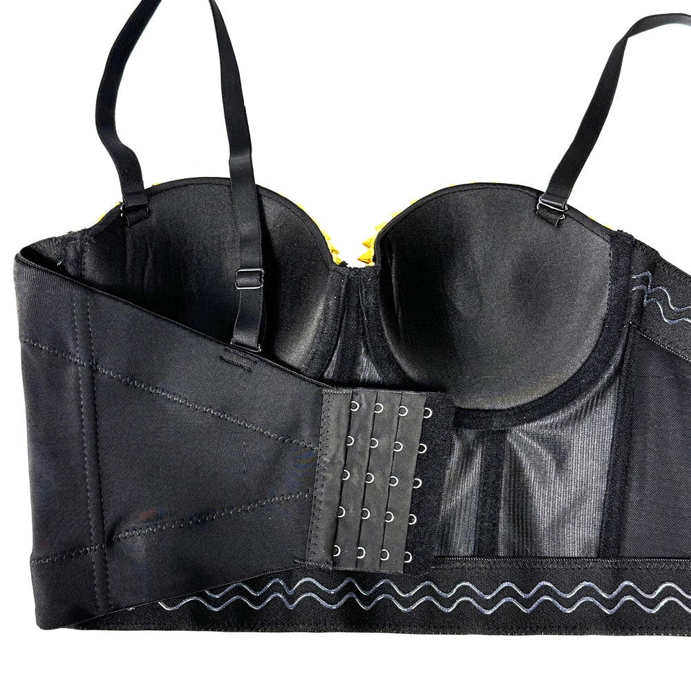 Studded Bustier Bra Top Punk Corset Crop Top