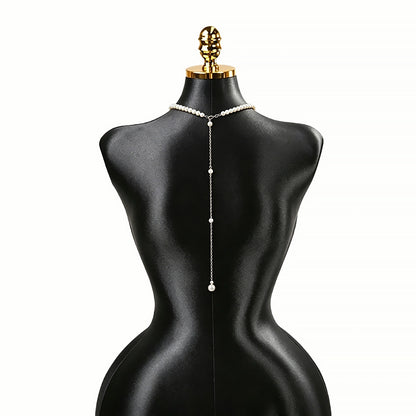 [2+ Items, 300 EGP Each] Bridal Versatile Faux Pearl Long Back Necklace