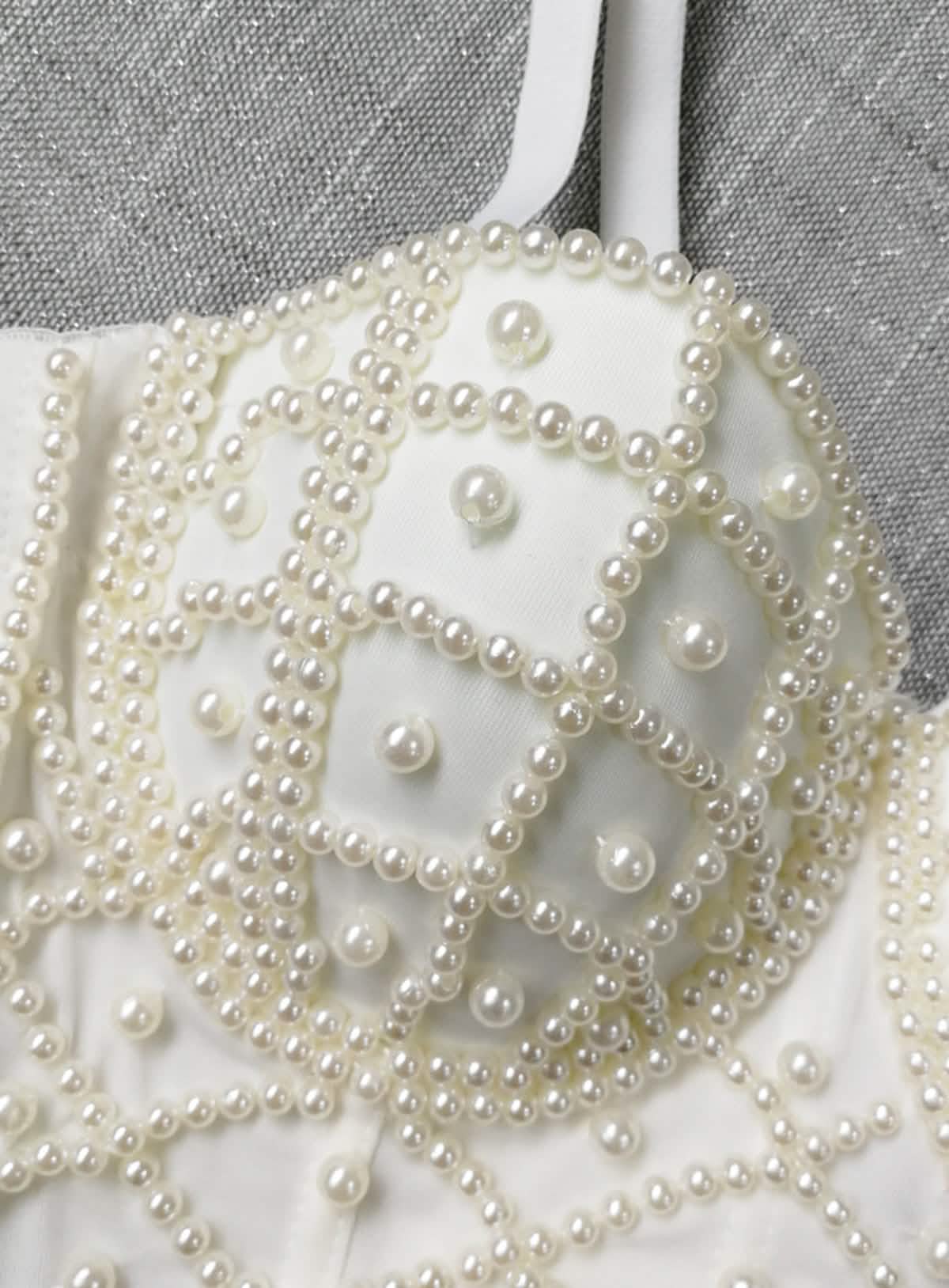 Lustre – Pearl-Embellished Bustier