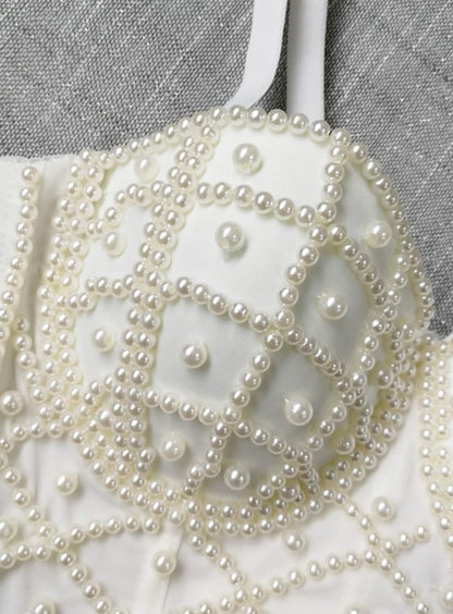 Lustre – Pearl-Embellished Bustier