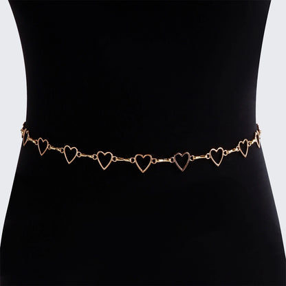 [2+ Items, 300 EGP Each] Heart Metal Waist Chain for Women Retro Sexy Body Jewelry