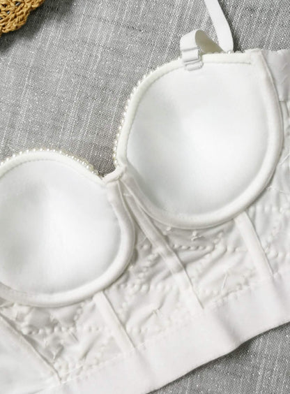 Lustre – Pearl-Embellished Bustier