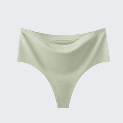 [3+ Items, 170 EGP Each] Women's Seamless Ice Silk Thong Underwear Leopard Print & Solid Color Panties