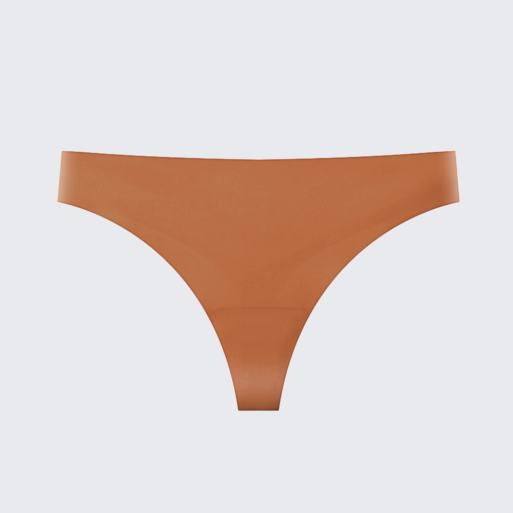 Seamless Ice Silk Low Rise Leopard Cotton Crotch Thong Panty