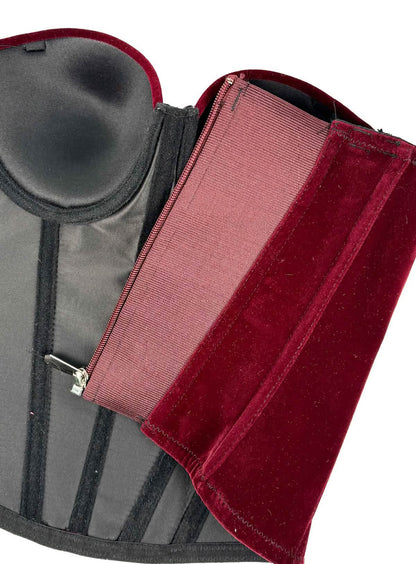 Embrace â€?Velvet Strap-Detail Corset