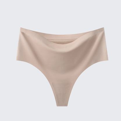 [3+ Items, 170 EGP Each] Women's Seamless Ice Silk Thong Underwear Leopard Print & Solid Color Panties