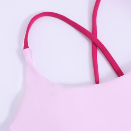 Padded Cross Strap Backless Yoga Cami High Elastic Naked Feel Workout