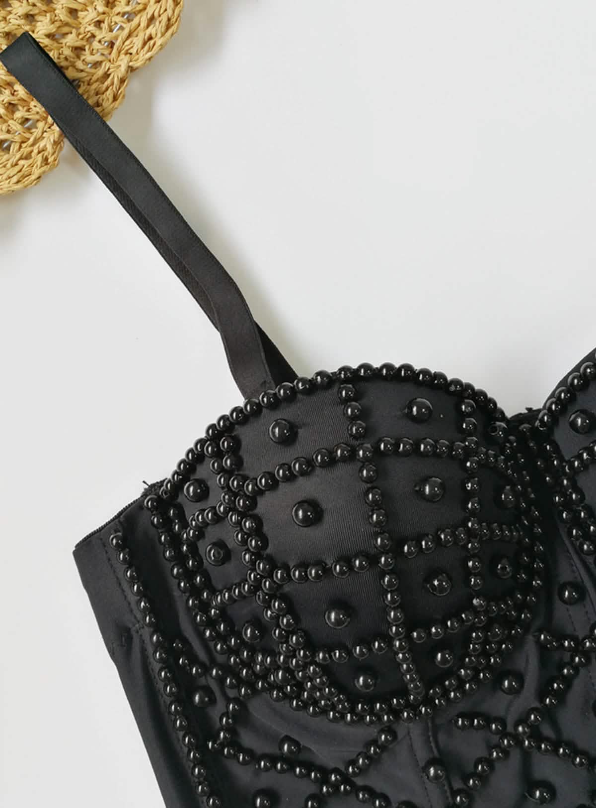 Lustre – Pearl-Embellished Bustier