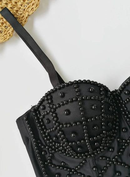 Lustre – Pearl-Embellished Bustier