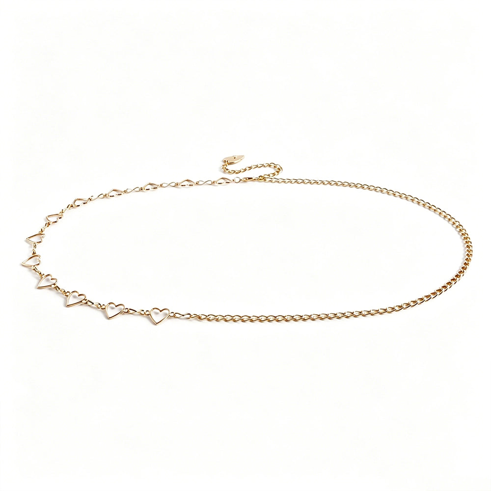 [2+ Items, 300 EGP Each] Heart Metal Waist Chain for Women Retro Sexy Body Jewelry
