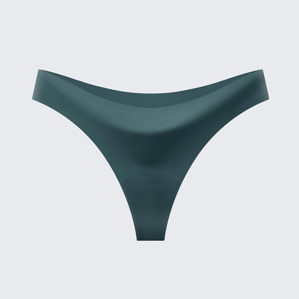 Seamless Ice Silk Low Rise Leopard Cotton Crotch Thong Panty