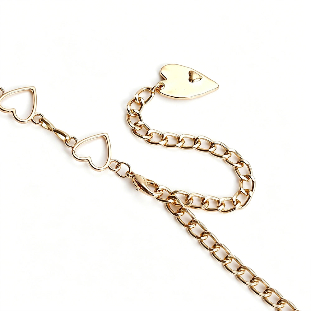 [2+ Items, 300 EGP Each] Heart Metal Waist Chain for Women Retro Sexy Body Jewelry