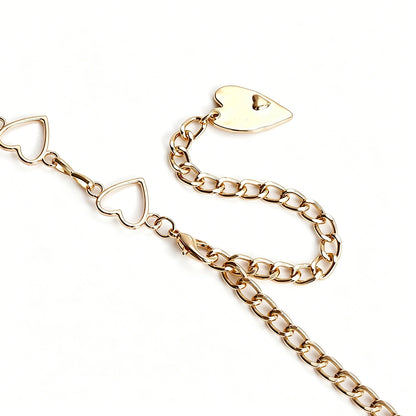 [2+ Items, 300 EGP Each] Heart Metal Waist Chain for Women Retro Sexy Body Jewelry